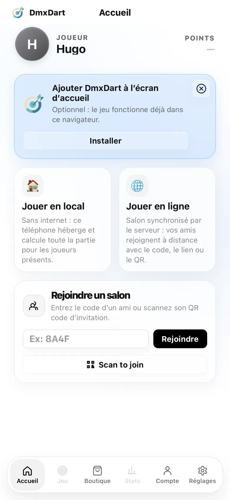 Accueil de DmxDart