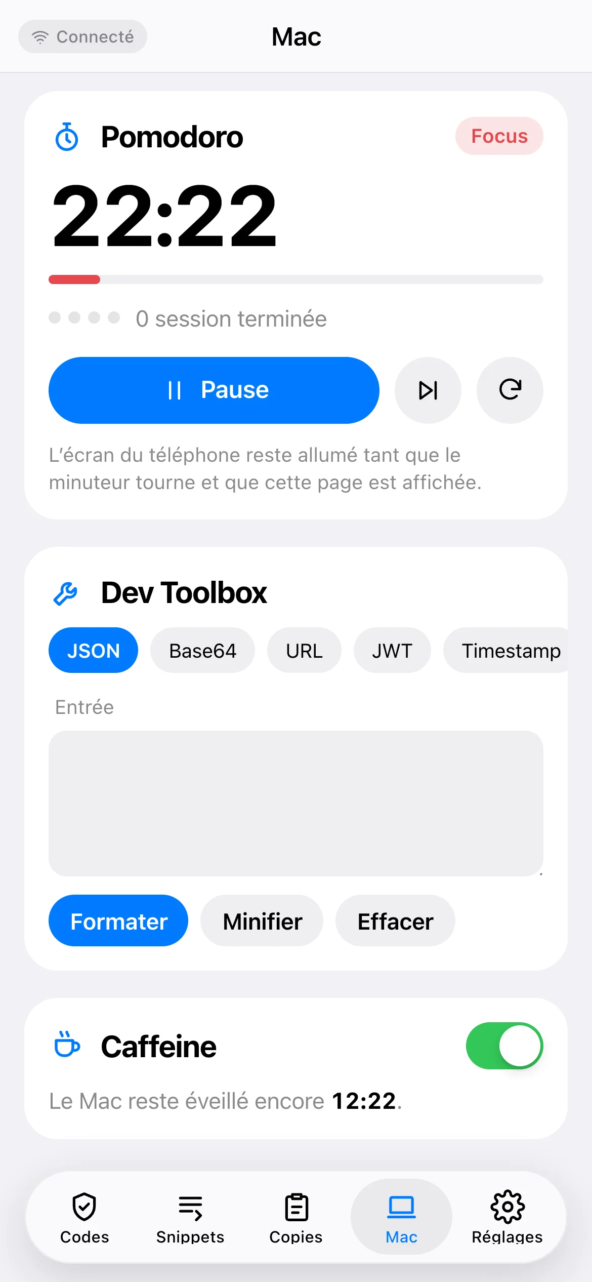 Contrôle du Mac depuis le compagnon