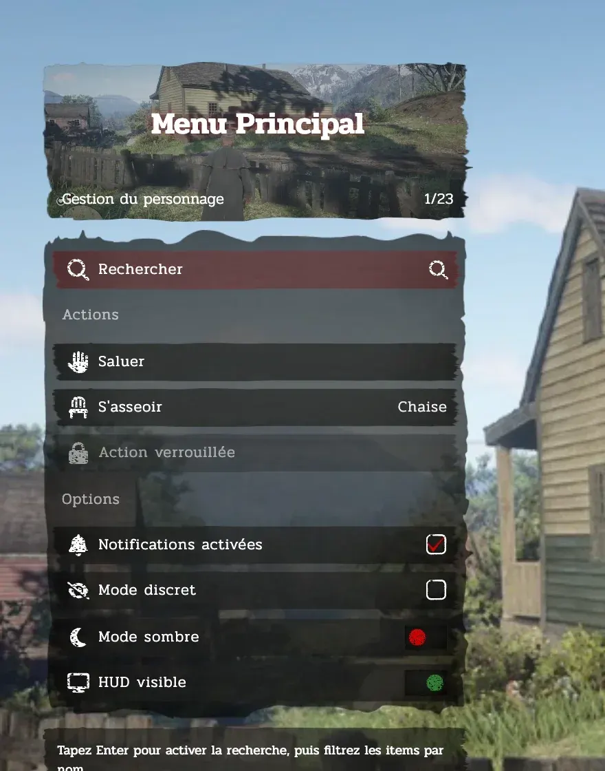 Menu liste