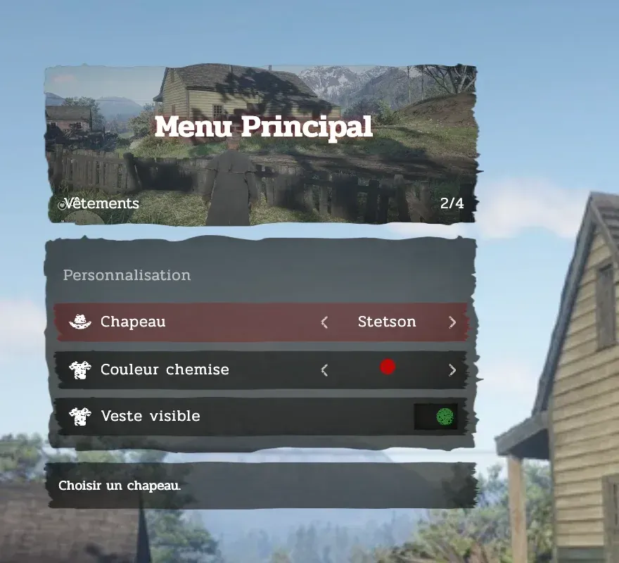Sous-menu de vêtements